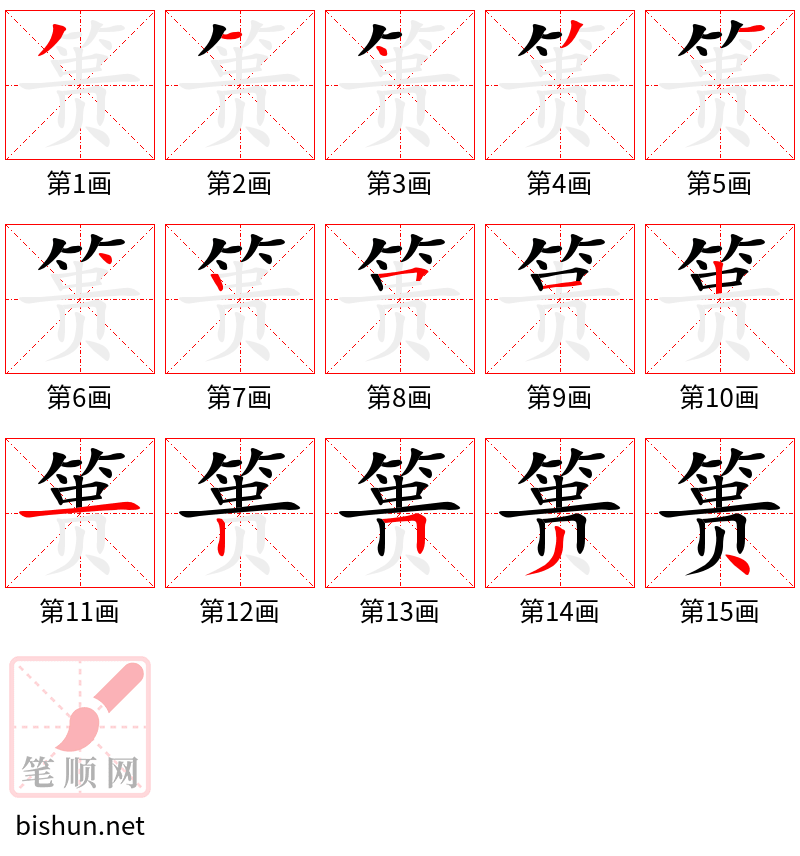 篑 笔顺规范