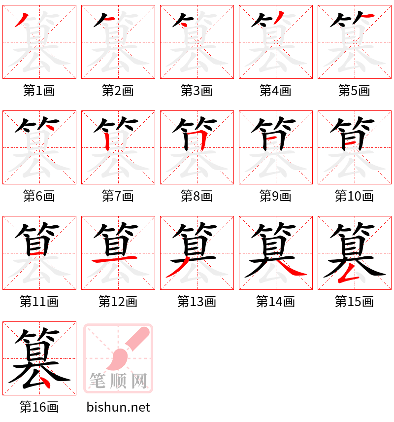 篡 笔顺规范