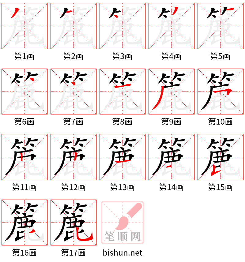 簏 笔顺规范