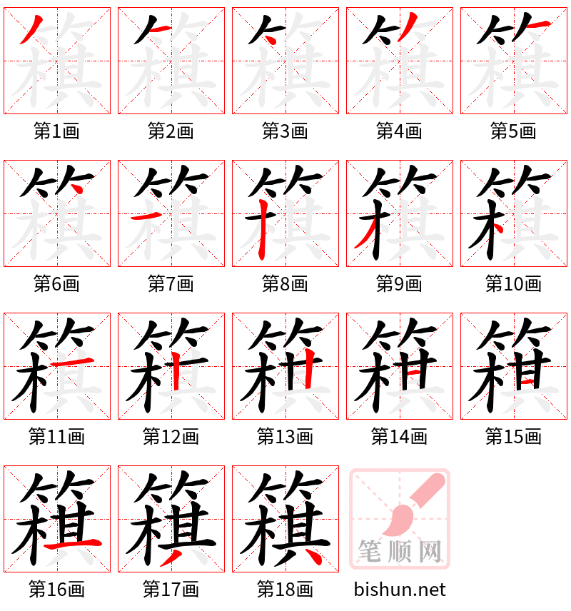 簯 笔顺规范