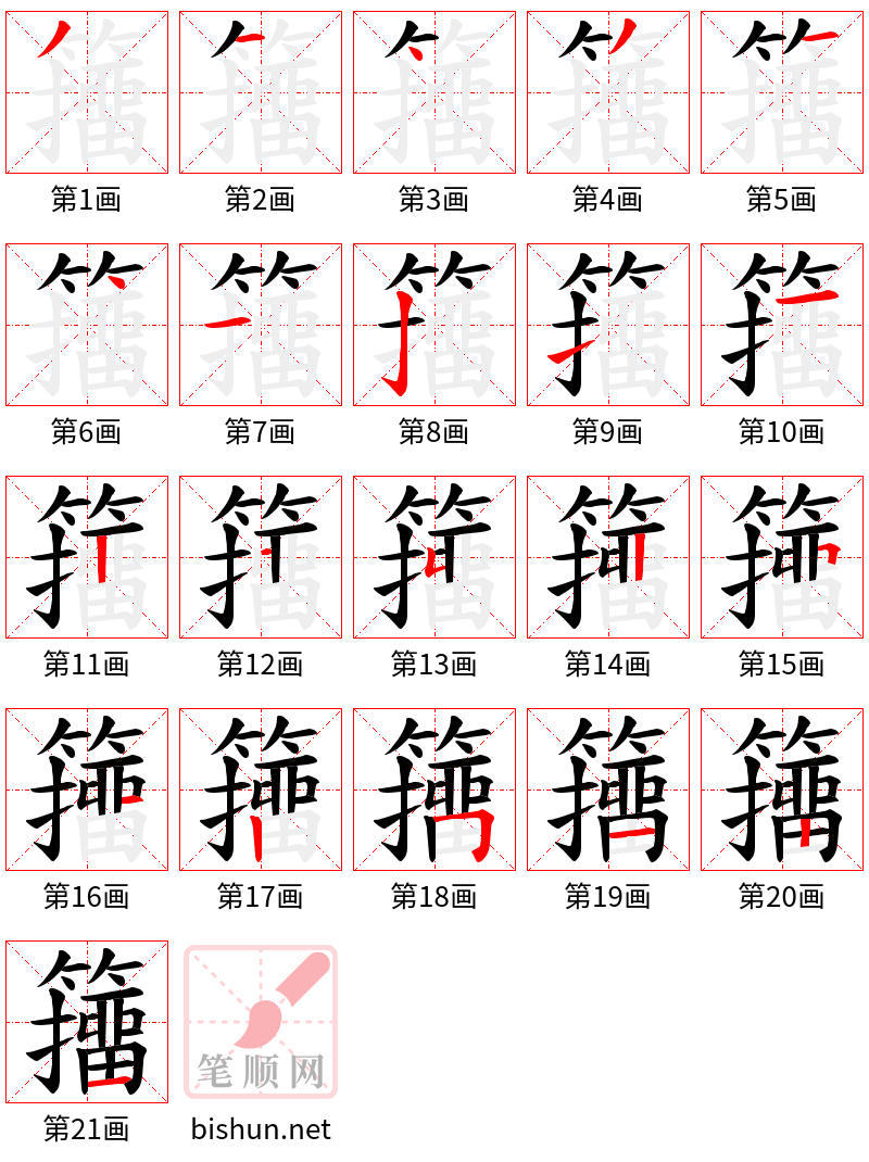 籒 笔顺规范