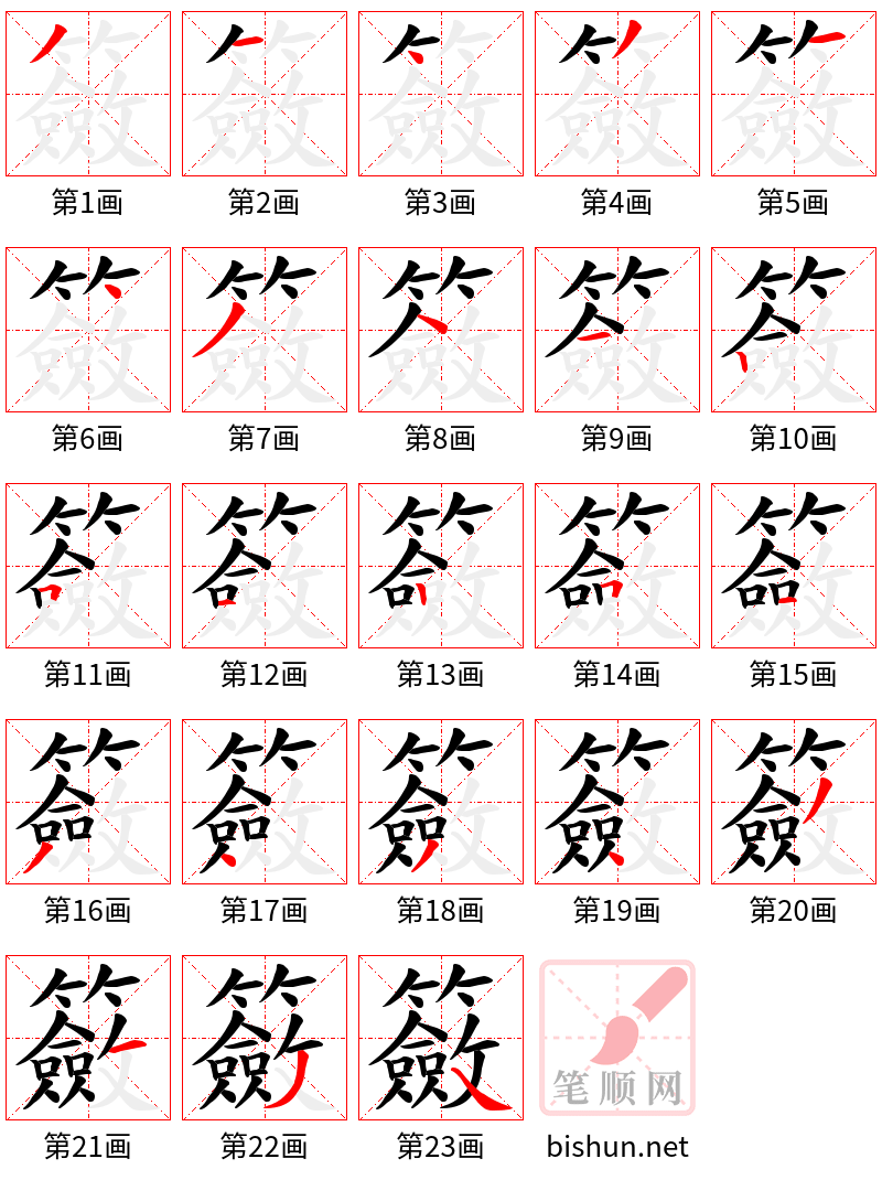 籢 笔顺规范