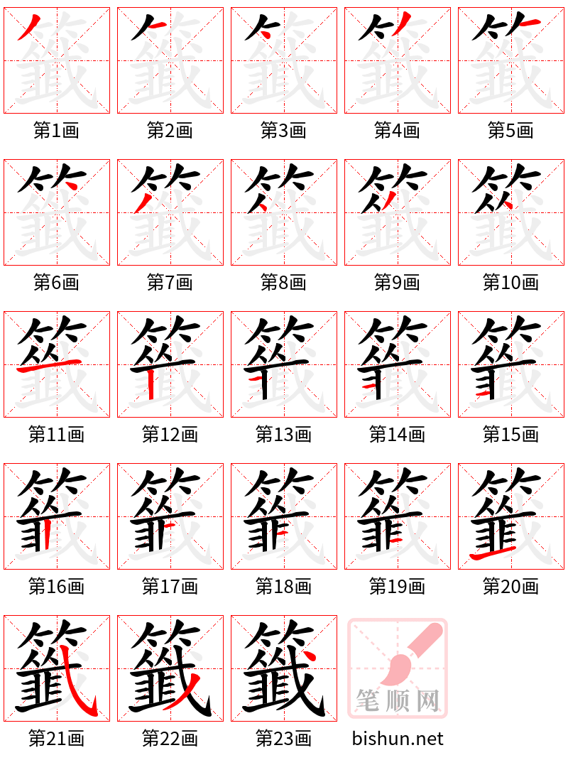 籤 笔顺规范