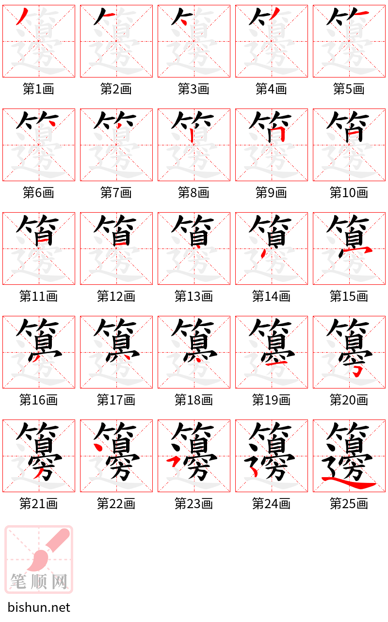 籩 笔顺规范