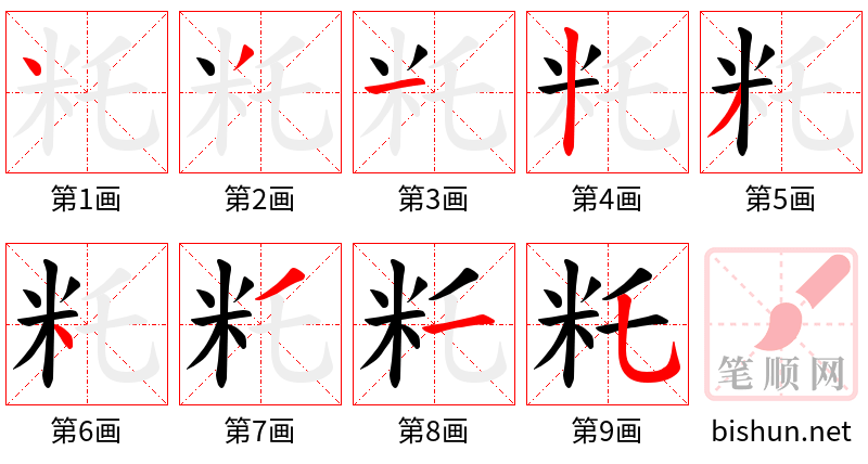 籷 笔顺规范