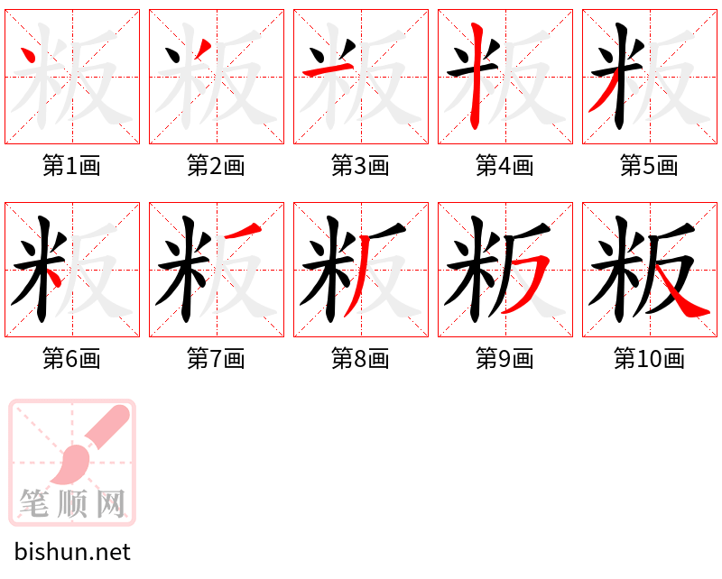 粄 笔顺规范