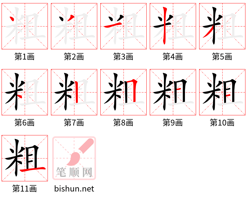 粗 笔顺规范