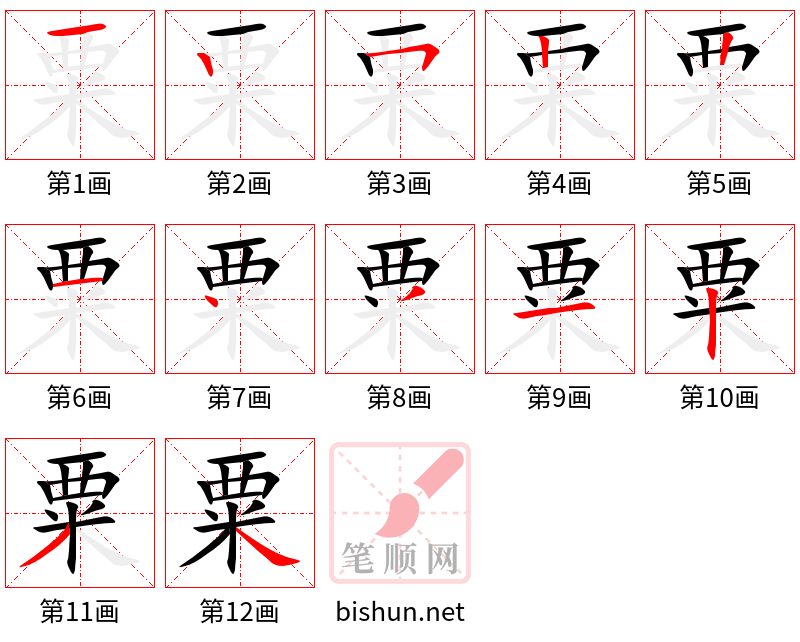 粟 笔顺规范