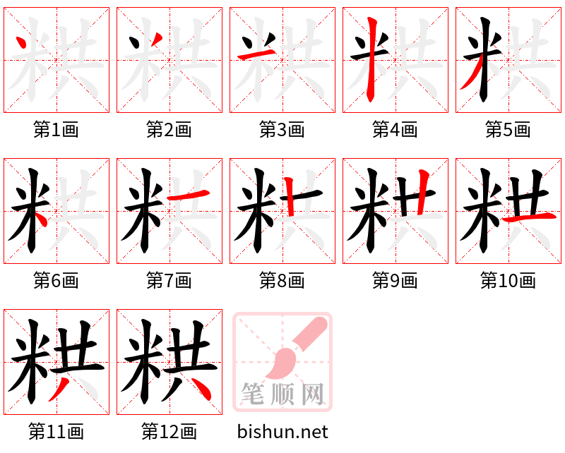 粠 笔顺规范