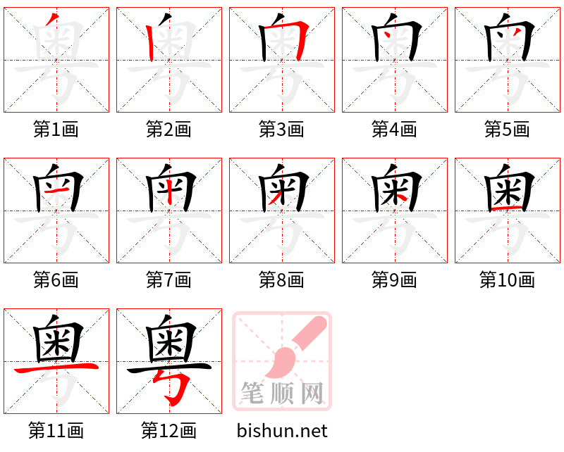 粤 笔顺规范