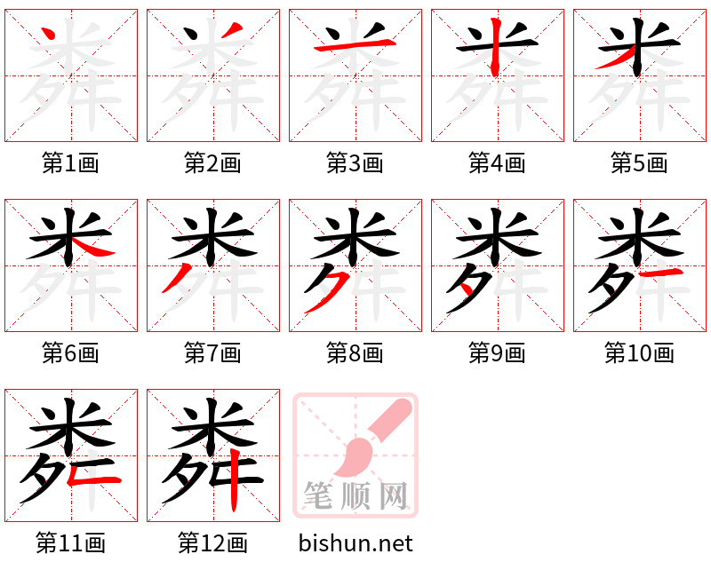 粦 笔顺规范