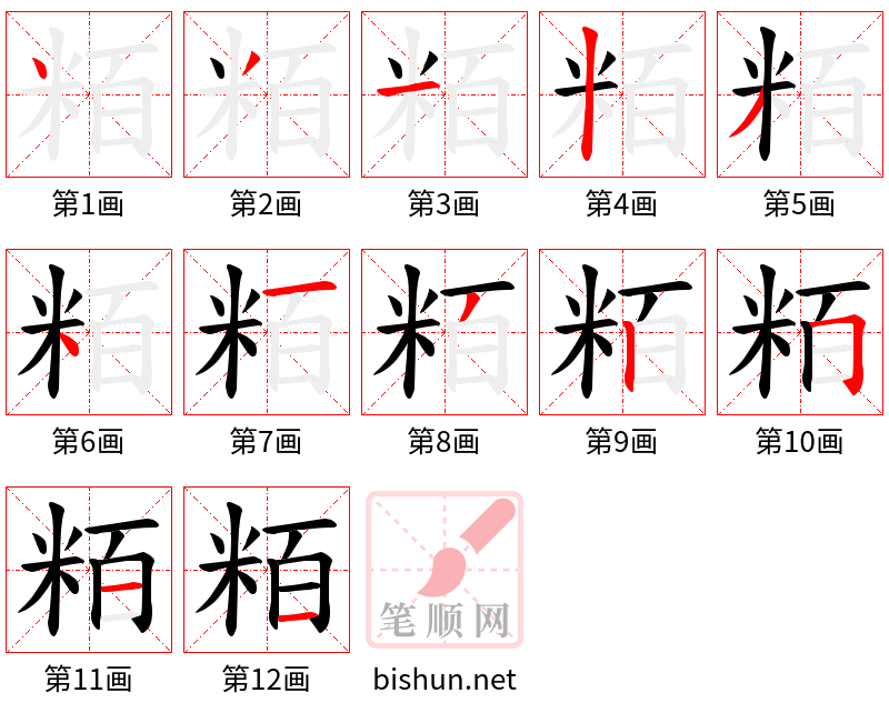 粨 笔顺规范