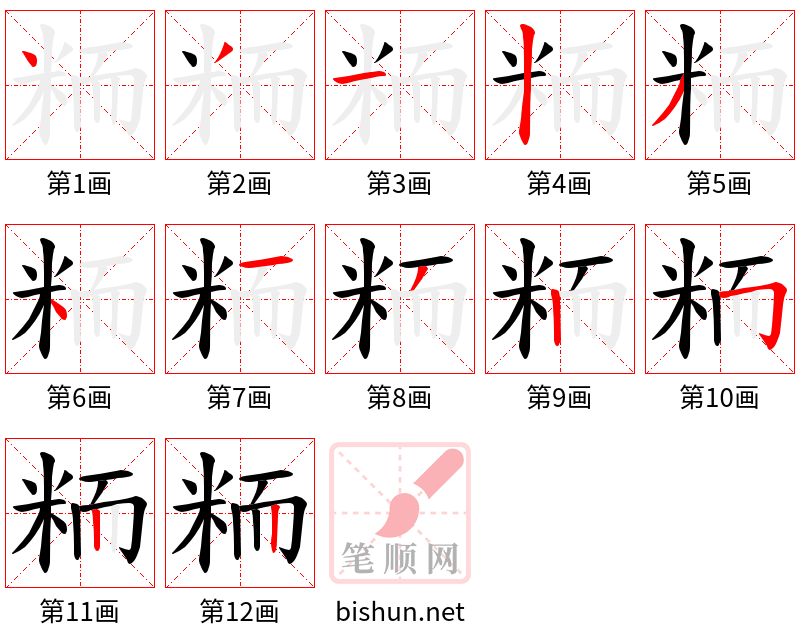 粫 笔顺规范