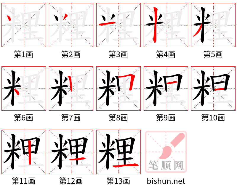 粴 笔顺规范