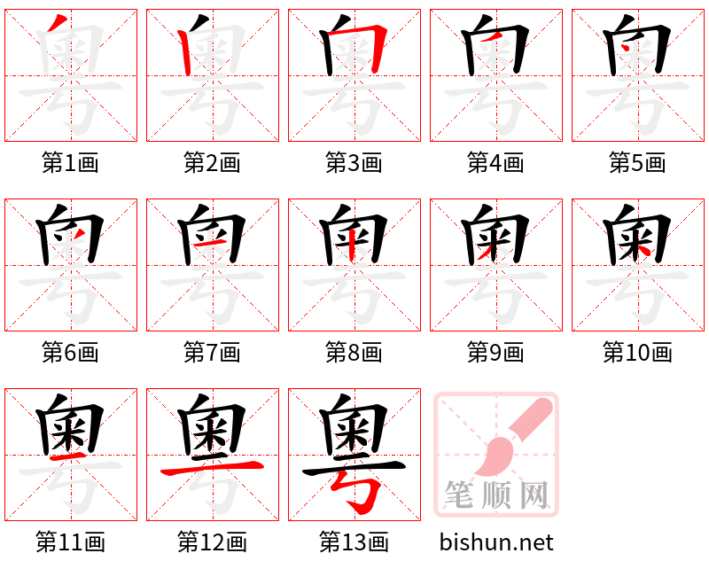 粵 笔顺规范