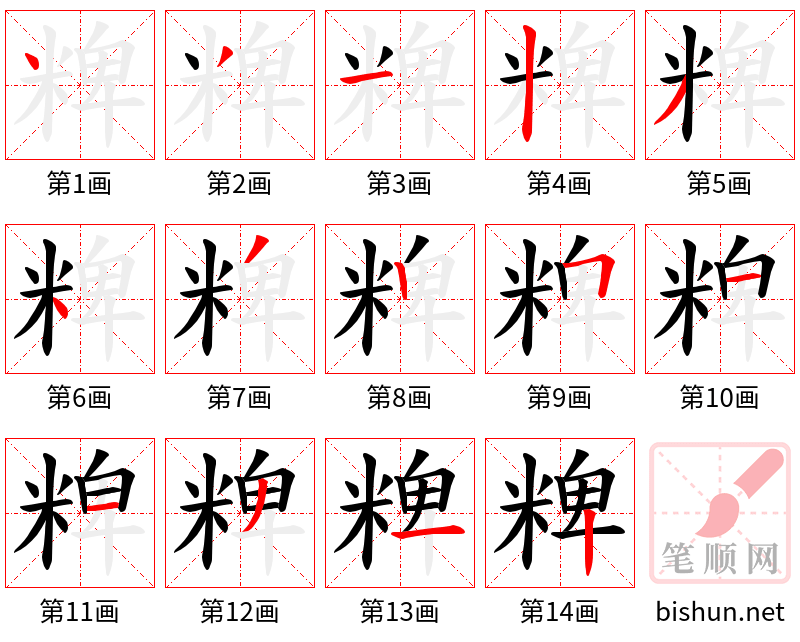 粺 笔顺规范