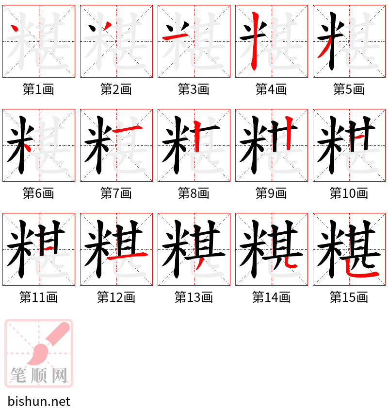 糂 笔顺规范