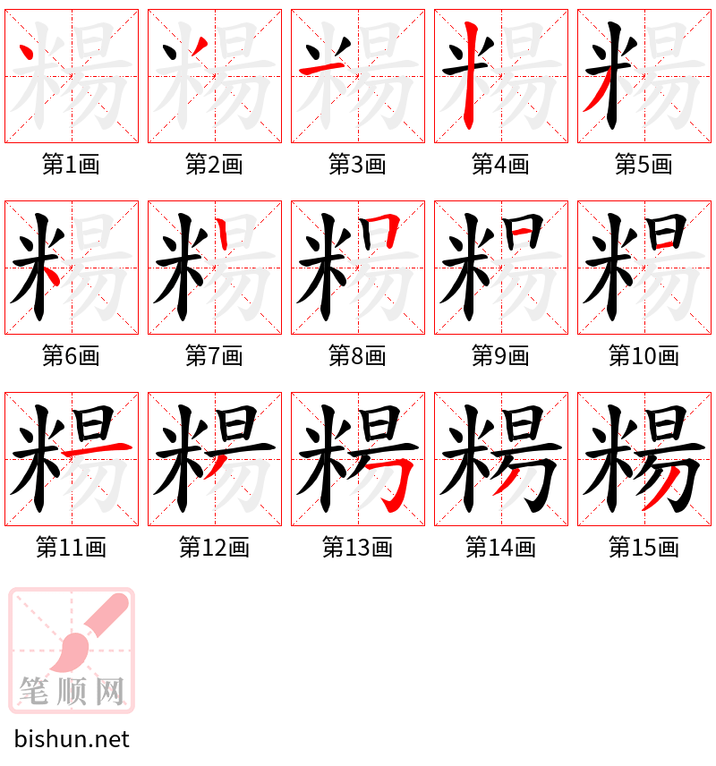 糃 笔顺规范