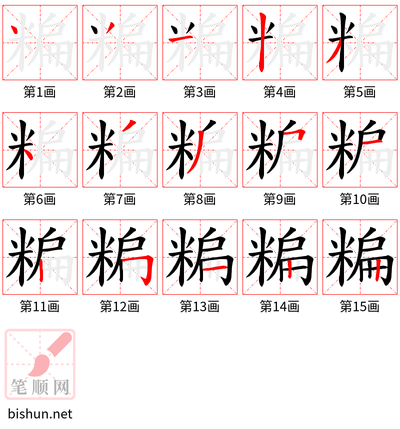 糄 笔顺规范