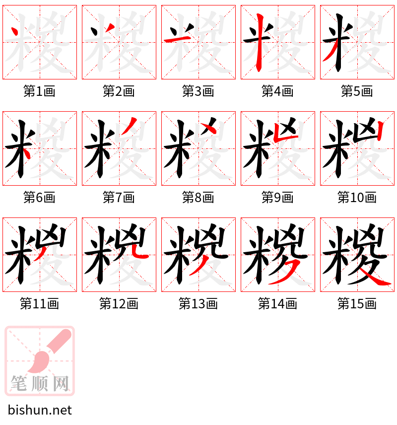 糉 笔顺规范