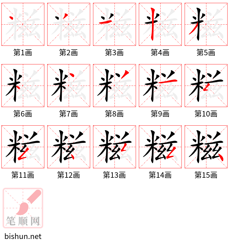 糍 笔顺规范