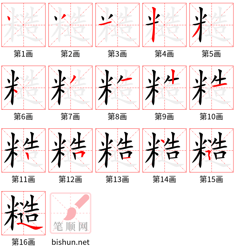 糙 笔顺规范