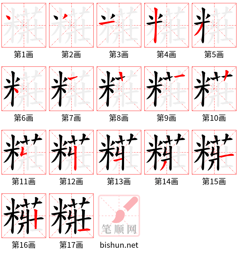 糚 笔顺规范