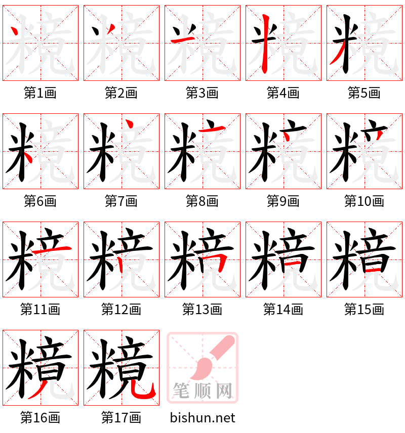 糡 笔顺规范