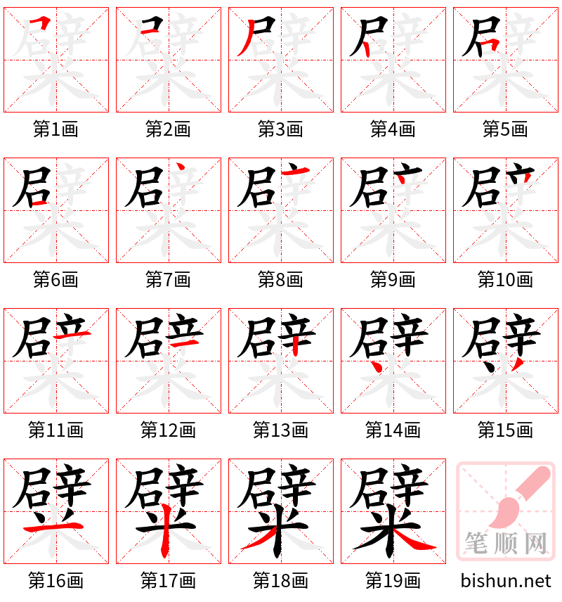 糪 笔顺规范