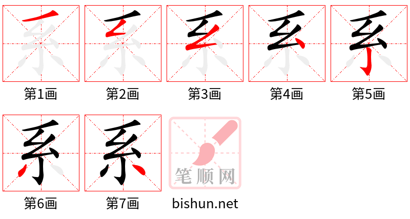 系 笔顺规范