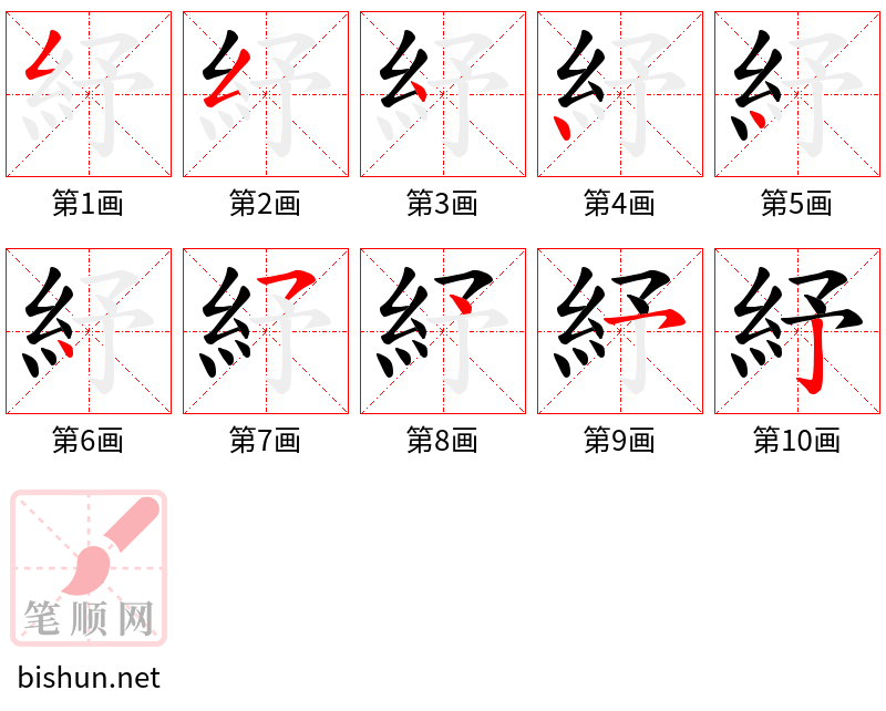 紓 笔顺规范