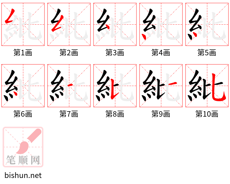 紕 笔顺规范