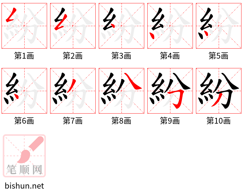 紛 笔顺规范