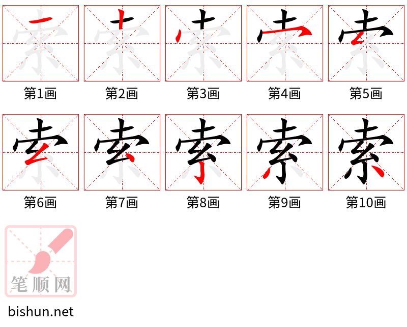 索 笔顺规范