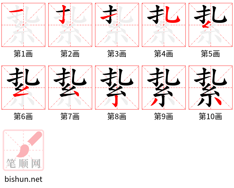 紥 笔顺规范