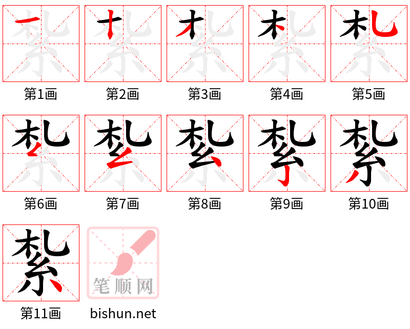 紮 笔顺规范