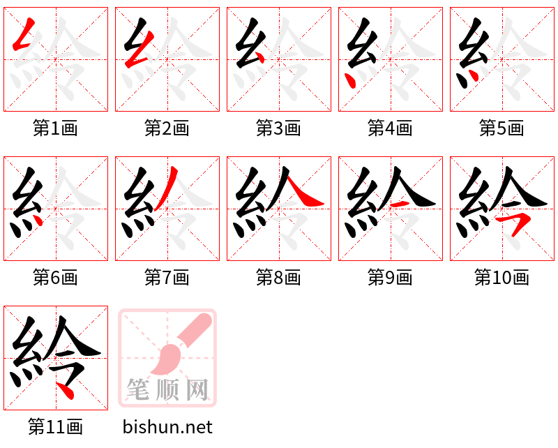 紷 笔顺规范