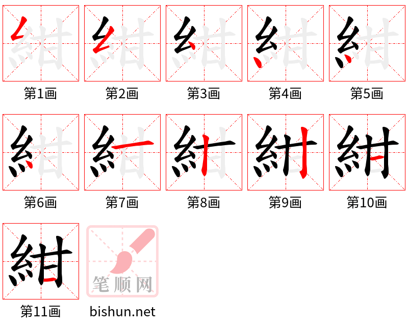 紺 笔顺规范