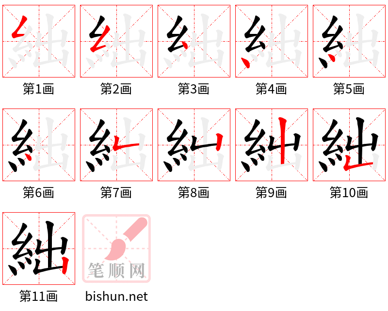 絀 笔顺规范