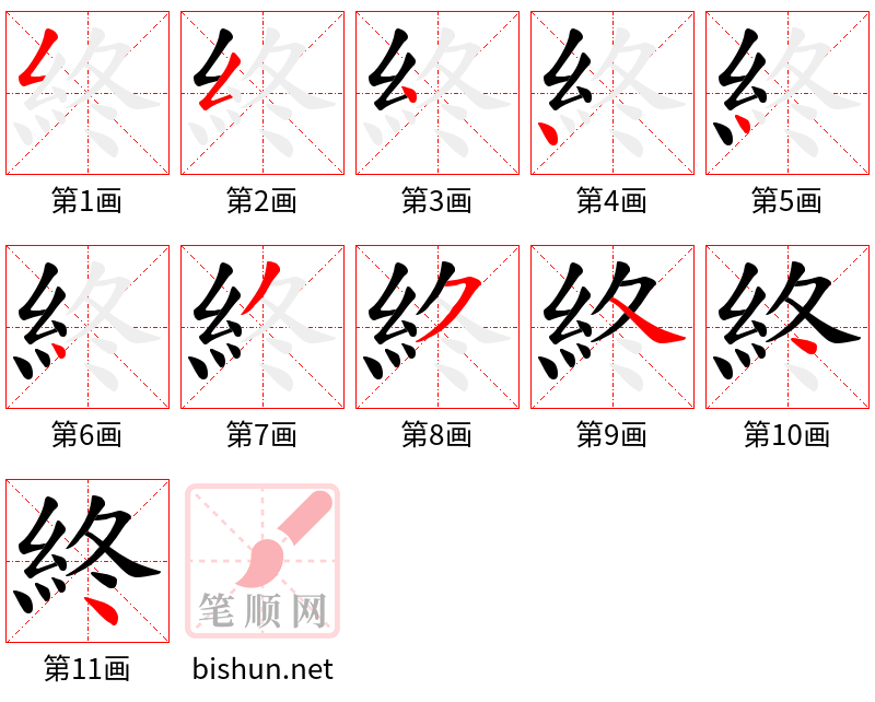 終 笔顺规范