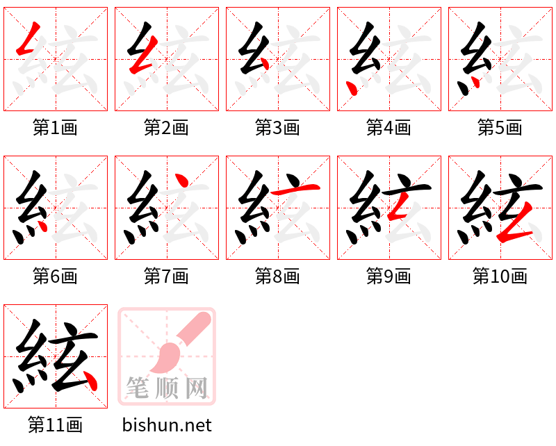 絃 笔顺规范