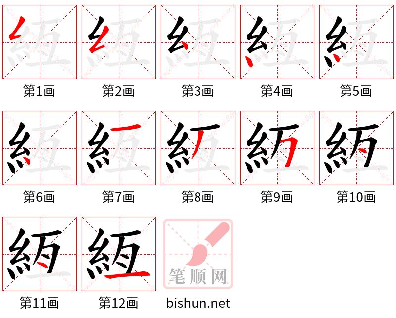 絚 笔顺规范