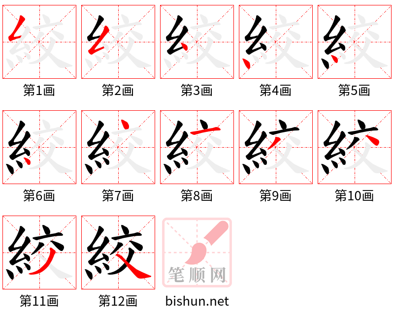 絞 笔顺规范