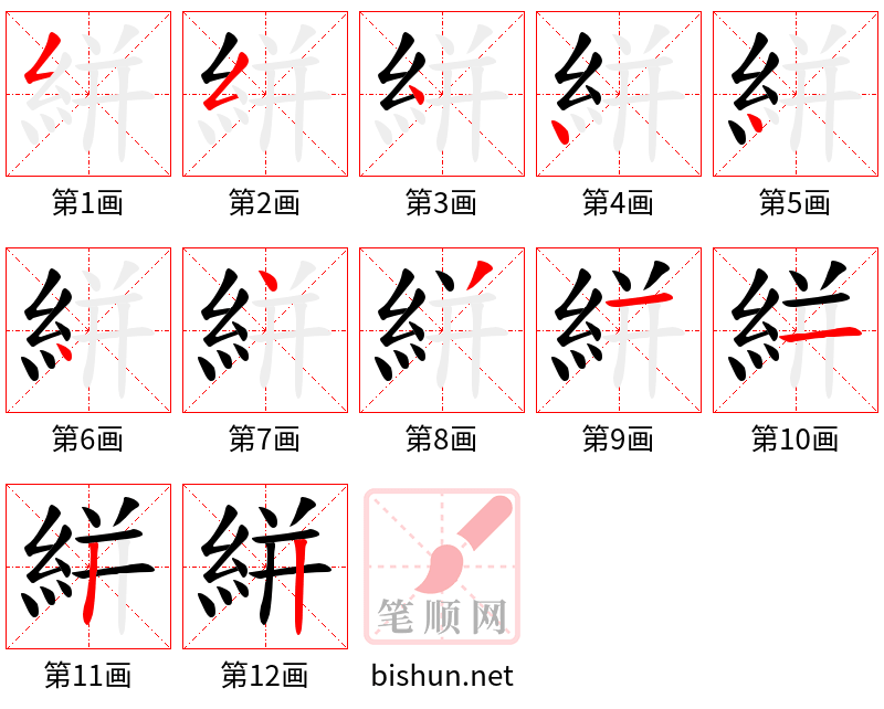 絣 笔顺规范