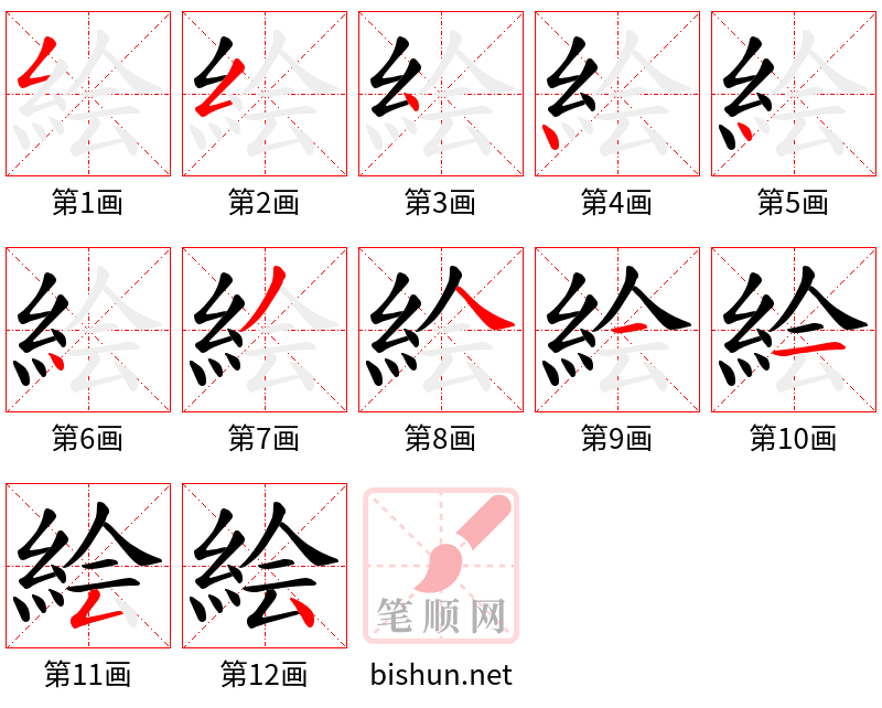 絵 笔顺规范