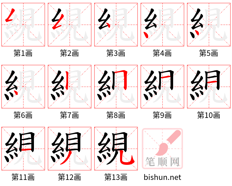 絸 笔顺规范