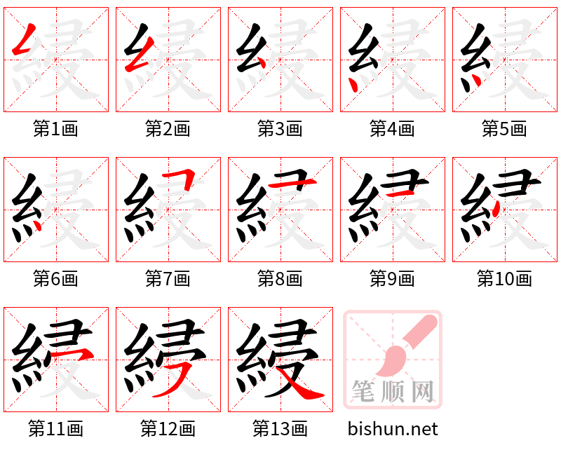 綅 笔顺规范