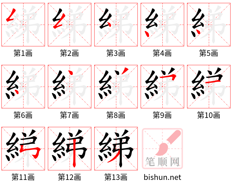 綈 笔顺规范