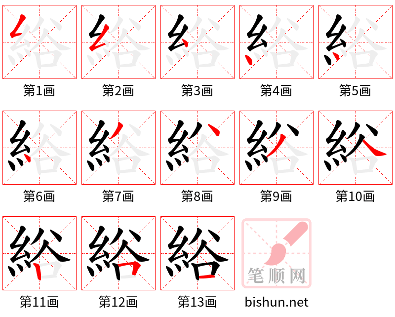 綌 笔顺规范