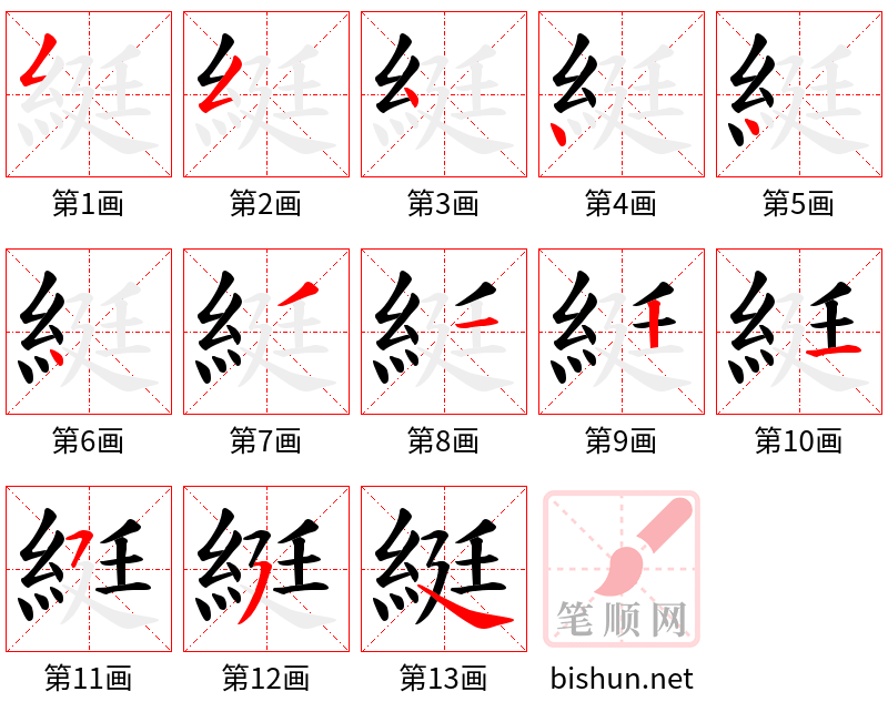 綎 笔顺规范